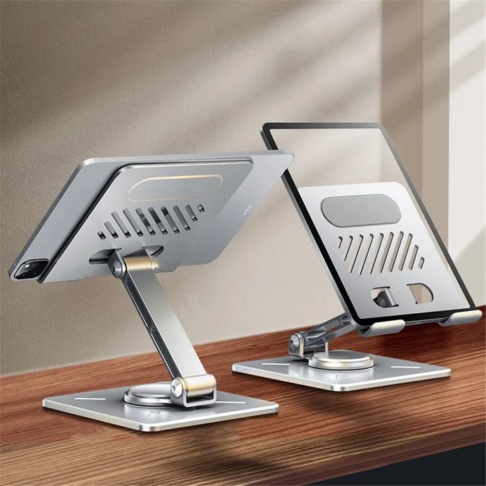 XUNDD XDHO-027 Rotation Foldable Desktop Holder Tablet Stand for iPhone 16 / 16 Plus / 16 Pro / 16 Pro Max - Silver - 1