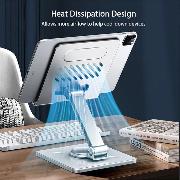 XUNDD XDHO-027 Rotation Foldable Desktop Holder Tablet Stand for iPhone 16 / 16 Plus / 16 Pro / 16 Pro Max - Silver - 3
