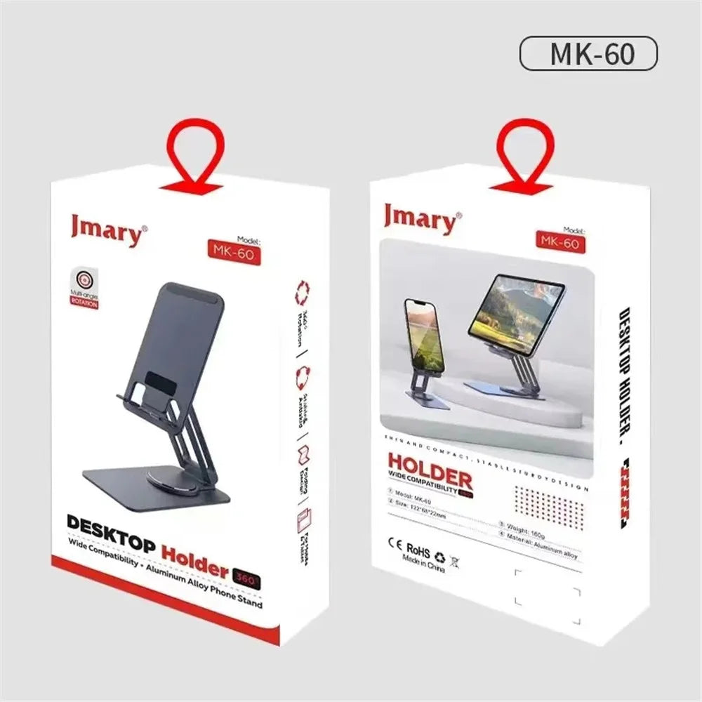 JMARY MK-60 Portable Desktop Folding Tablet Holder Anti-Slip Mobile Phone Stand for iPhone 16 / 16 Plus / 16 Pro / 16 Pro Max - 7