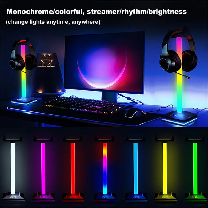 RGB Headphone Stand Touch Control Gaming Headset Holder Desktop Hanger - 5