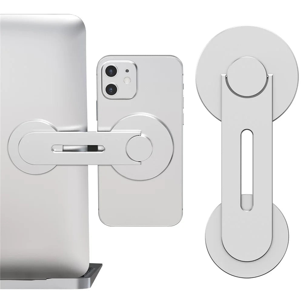 AHASTYLE WG26-5 Aluminum Alloy Magnetic Portable Adjustable Phone Stand / iPhone 16 / 16 Plus / 16 Pro / 16 Pro Max - Silver - 2
