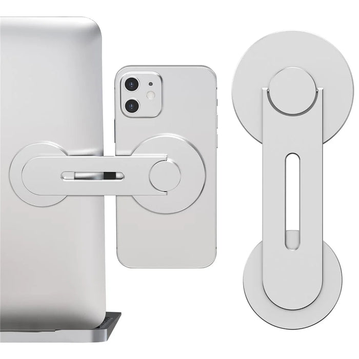 AHASTYLE WG26-5 Aluminum Alloy Magnetic Portable Adjustable Phone Stand / iPhone 16 / 16 Plus / 16 Pro / 16 Pro Max - Silver - 2