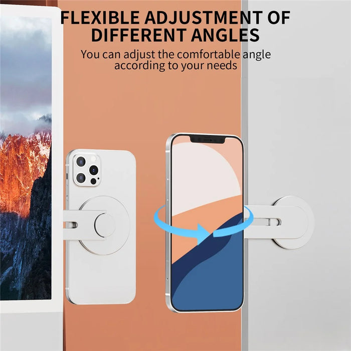 AHASTYLE WG26-5 Aluminum Alloy Magnetic Portable Adjustable Phone Stand / iPhone 16 / 16 Plus / 16 Pro / 16 Pro Max - Silver - 5