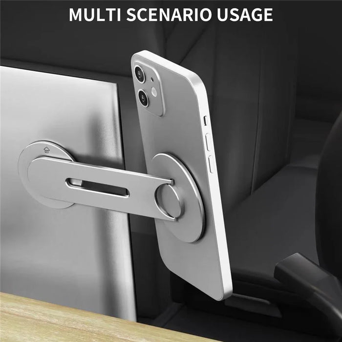 AHASTYLE WG26-5 Aluminum Alloy Magnetic Portable Adjustable Phone Stand / iPhone 16 / 16 Plus / 16 Pro / 16 Pro Max - Silver - 7