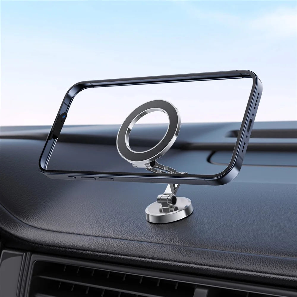 ACEFAST D20 Magnetic Car Dashboard Mount Phone Holder for iPhone 16 / 16 Plus / 16 Pro / 16 Pro Max Zinc Alloy Phone Stand Bracket - Silver - 4