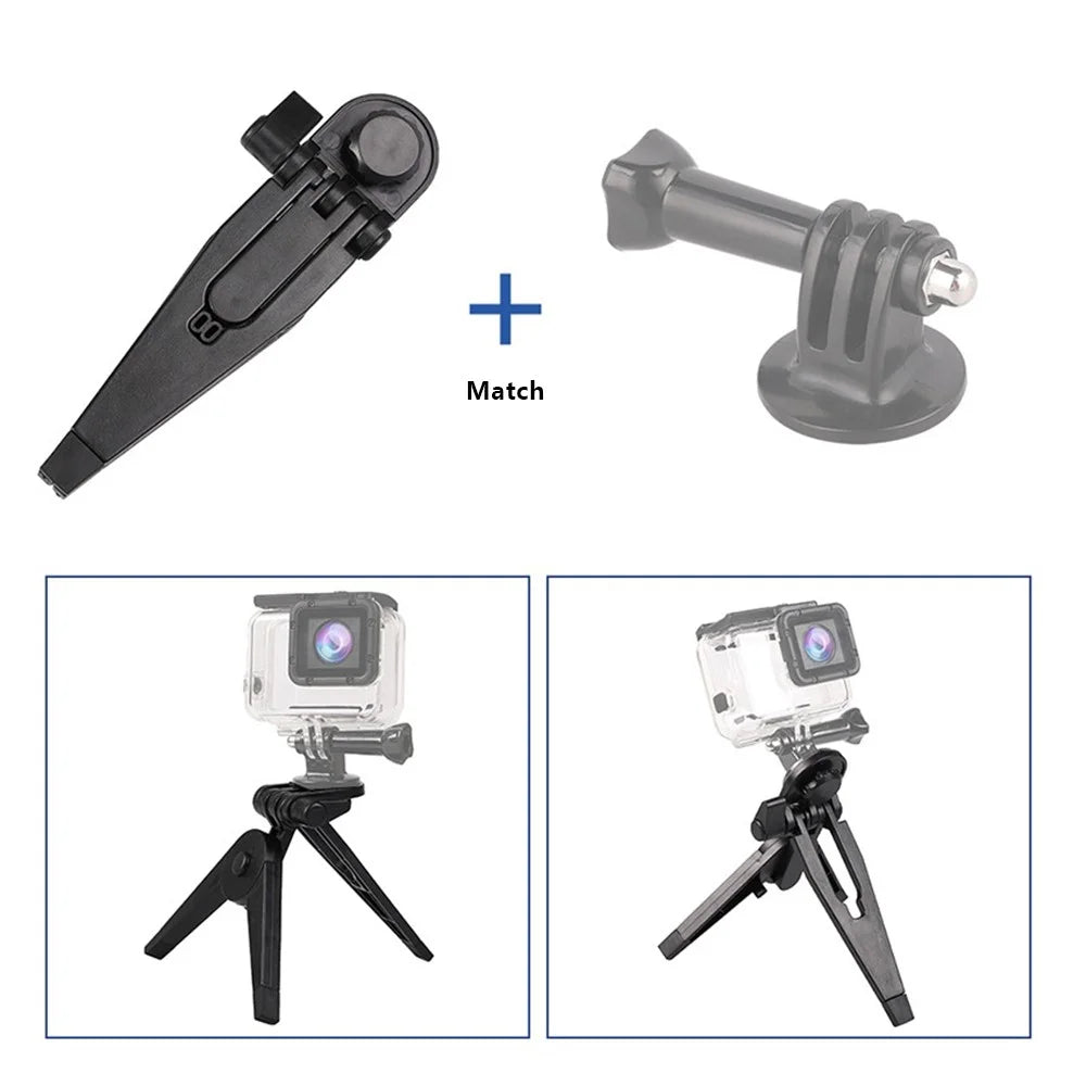 A251 For GoPro Camera Cell Phone Mount Tripod Stand Desktop Holder with 1 / 4 Inch Screw Adapter - Black - 4