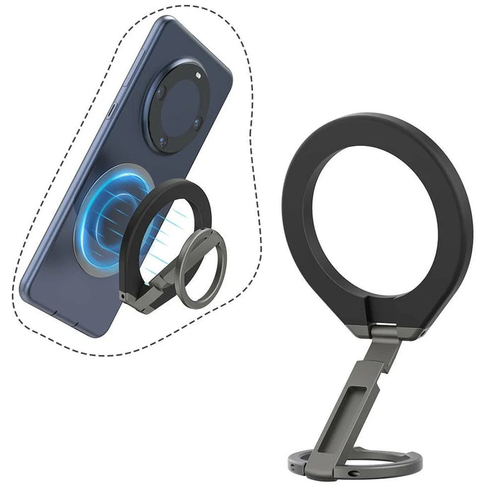 T5 Single-Sided Magnetic Desktop Phone Holder Metal Free Rotation Foldable Cellphone Stand for iPhone 16 / 16 Plus / 16 Pro / 16 Pro Max - 3