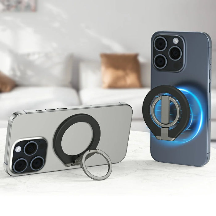 T5 Single-Sided Magnetic Desktop Phone Holder Metal Free Rotation Foldable Cellphone Stand for iPhone 16 / 16 Plus / 16 Pro / 16 Pro Max - 4