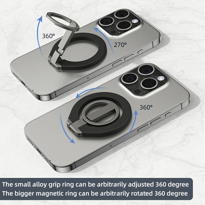 T5 Single-Sided Magnetic Desktop Phone Holder Metal Free Rotation Foldable Cellphone Stand for iPhone 16 / 16 Plus / 16 Pro / 16 Pro Max - 6