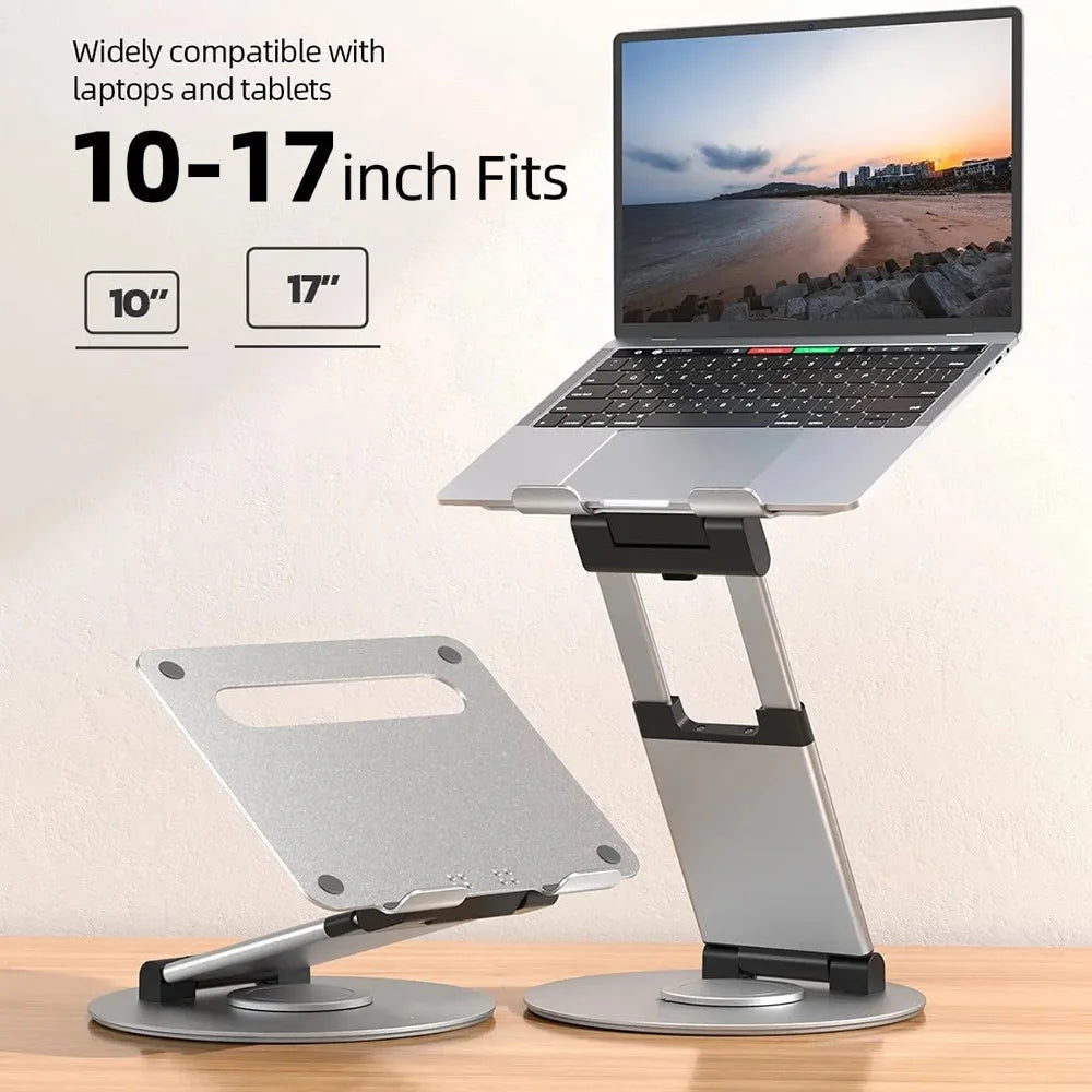 AS018-XS Tablet Stand Adjustable Tablet Holder 360 Degree Rotating Desk Stand for 10-17 inch Device - Grey - 2