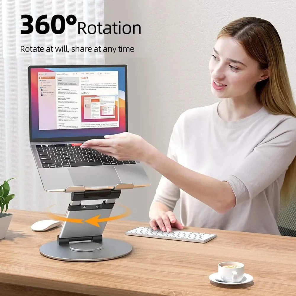 AS018-XS Tablet Stand Adjustable Tablet Holder 360 Degree Rotating Desk Stand for 10-17 inch Device - Grey - 4