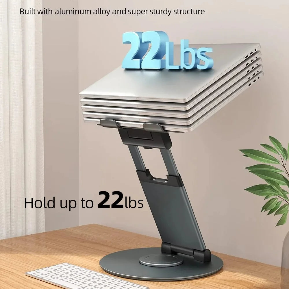 AS018-XS Tablet Stand Adjustable Tablet Holder 360 Degree Rotating Desk Stand for 10-17 inch Device - Grey - 6