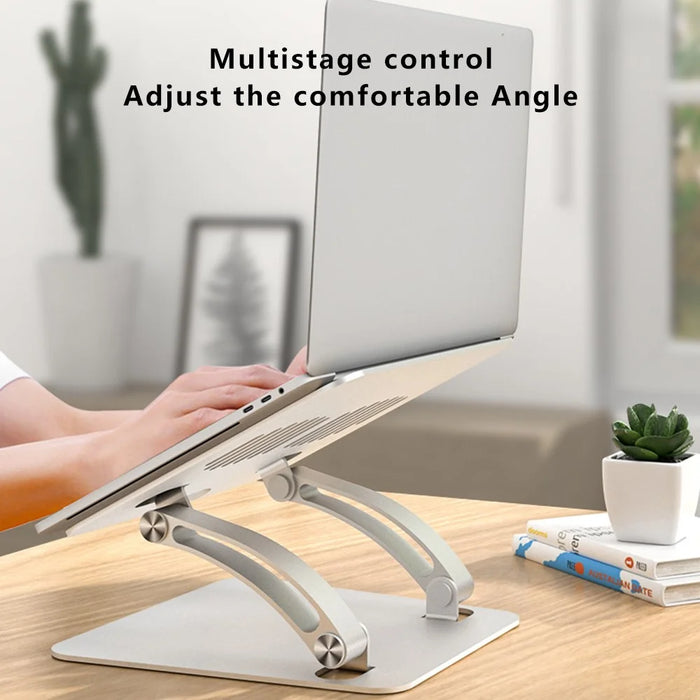 AS010-BMW Desktop Laptop Stand Holder Aluminum Alloy Notebook Computer Riser - Silver - 2
