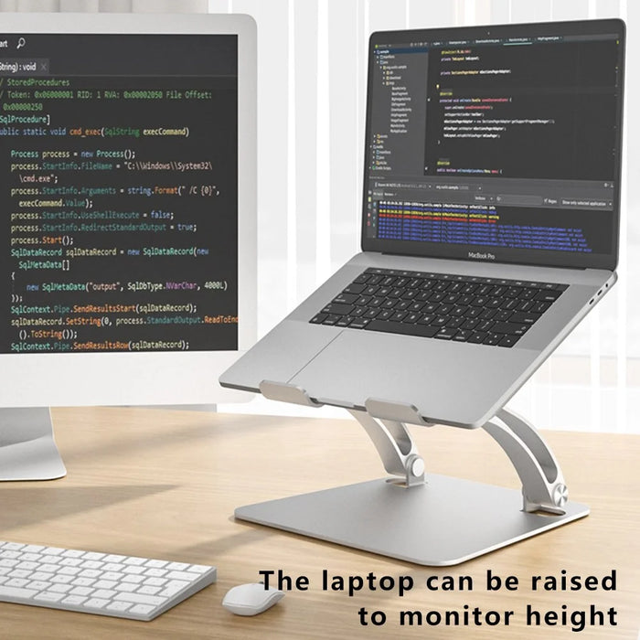 AS010-BMW Desktop Laptop Stand Holder Aluminum Alloy Notebook Computer Riser - Silver - 4