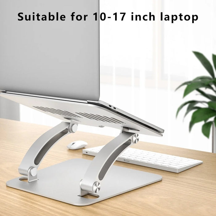 AS010-BMW Desktop Laptop Stand Holder Aluminum Alloy Notebook Computer Riser - Silver - 5