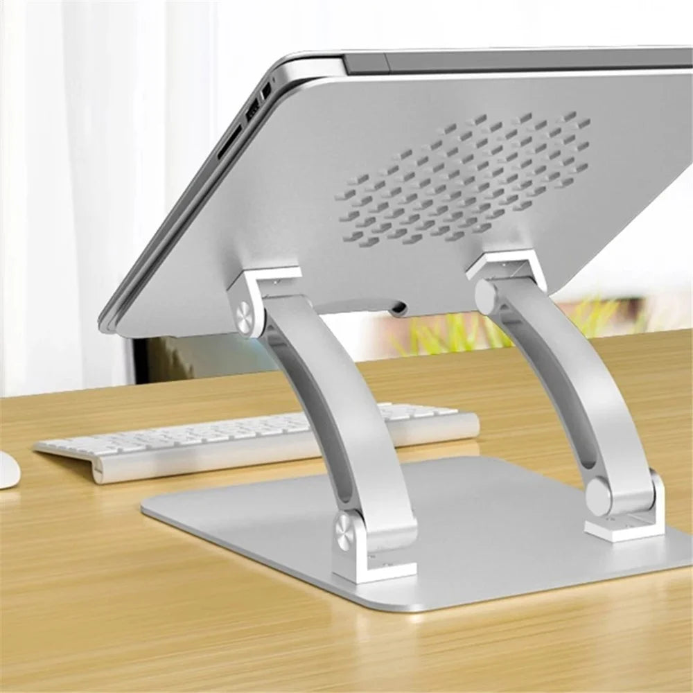 AS010 Adjustable Aluminum Alloy Laptop Riser Desktop Stand Holder for Notebook Computer - Grey - 5