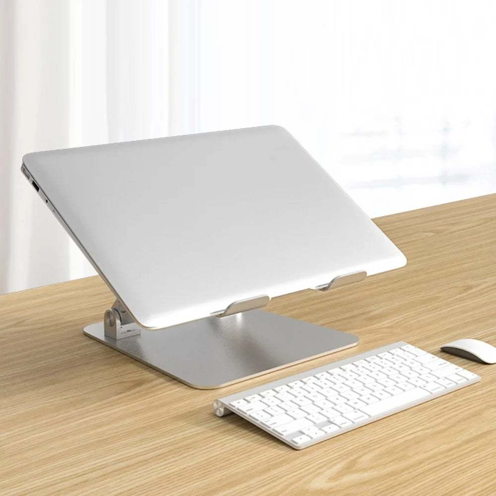 AS010 Adjustable Aluminum Alloy Laptop Riser Desktop Stand Holder for Notebook Computer - Grey - 6