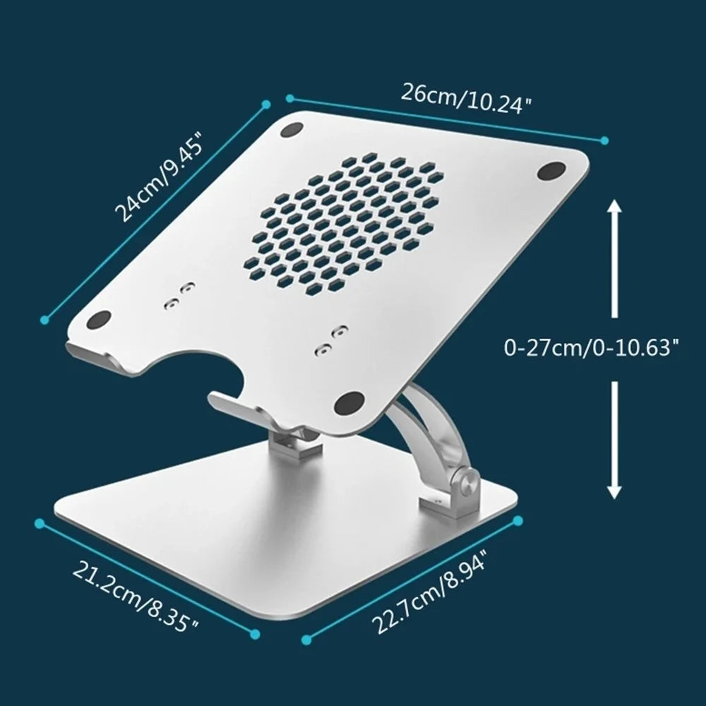 AS010 Adjustable Aluminum Alloy Laptop Riser Desktop Stand Holder for Notebook Computer - Grey - 7