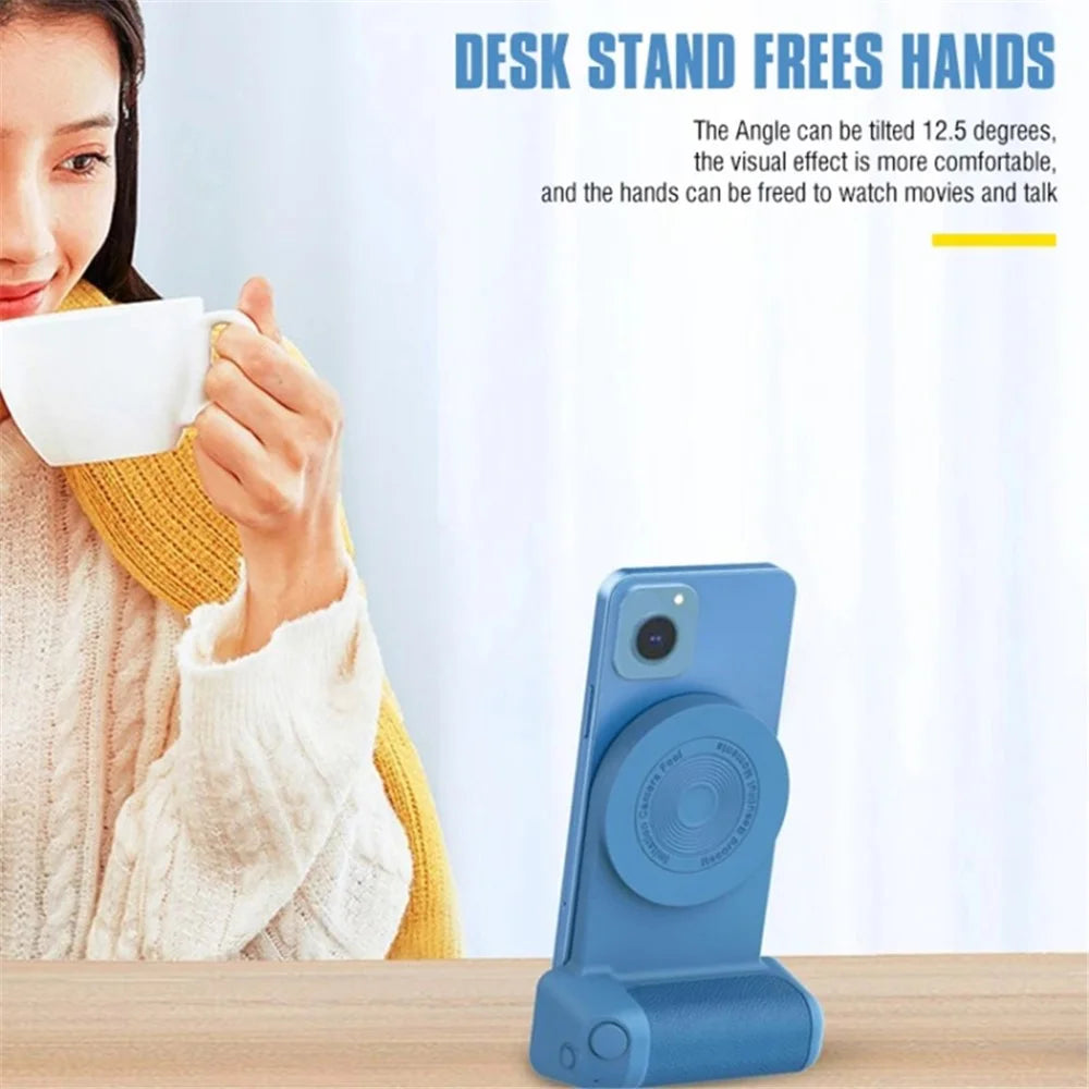 Magnetic Phone Holder Selfie Shutter Grip Handle Wireless Charger / iPhone 16 / 16 Plus / 16 Pro / 16 Pro Max - Green - 2