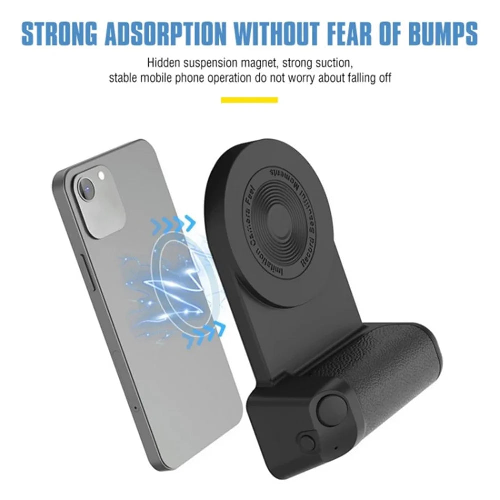 Magnetic Phone Holder Selfie Shutter Grip Handle Wireless Charger / iPhone 16 / 16 Plus / 16 Pro / 16 Pro Max - Green - 6