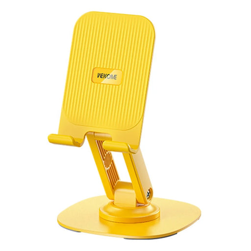 WEKOME Life Series WA-SL03 Foldable Phone Stand ABS+Silicone Rotatable Desktop Cradle Dock - Yellow - 1