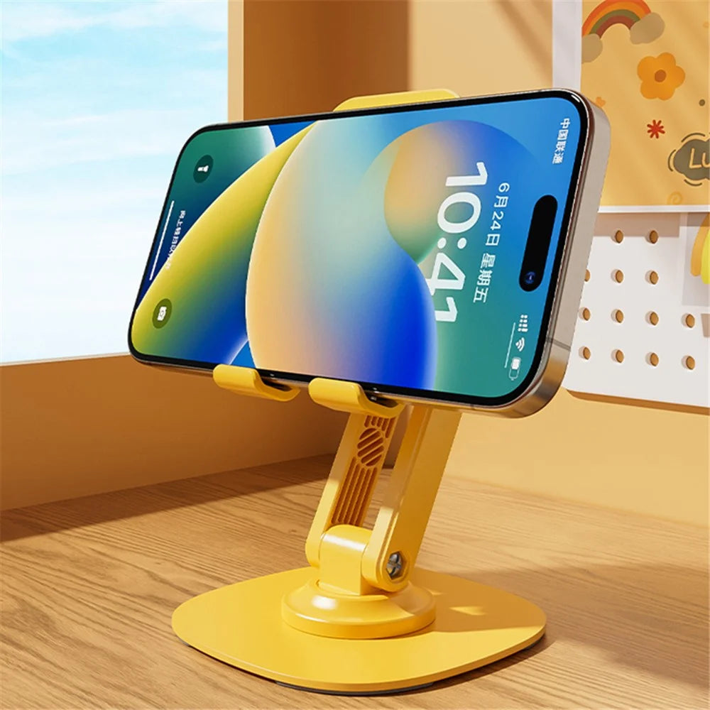 WEKOME Life Series WA-SL03 Foldable Phone Stand ABS+Silicone Rotatable Desktop Cradle Dock - Yellow - 3