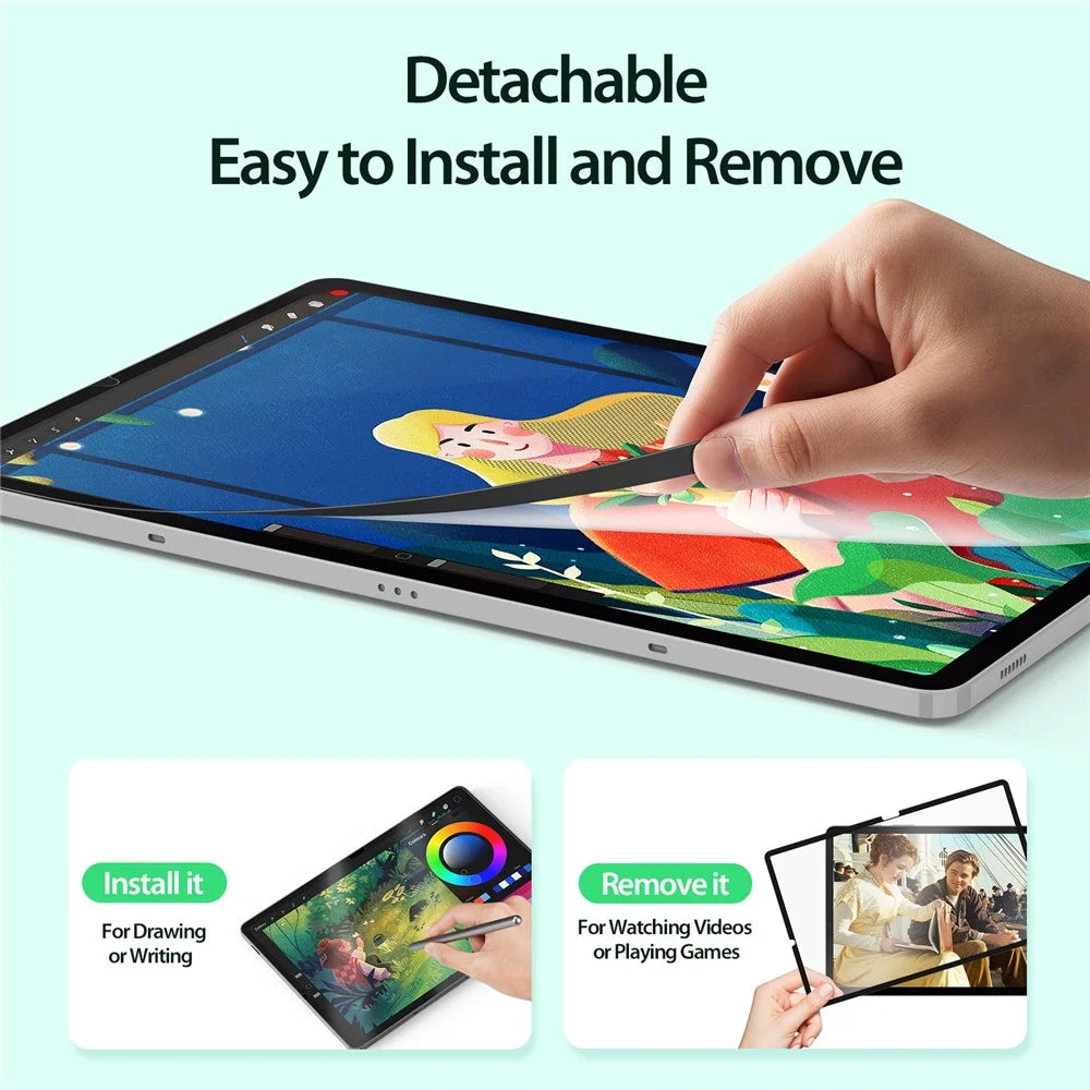 DUX DUCIS For Samsung Galaxy Tab S10 FE+ Paper-like Film  Naad Series Screen Protector Detachable Matte PET Tablet Film - Black - 6