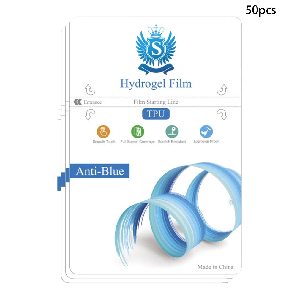 50 Pcs TPU Hydrogel Film 4-Layer Scratch Resistant Screen Protector For Curved  /  Flat Screens - Anti-Blue - 1