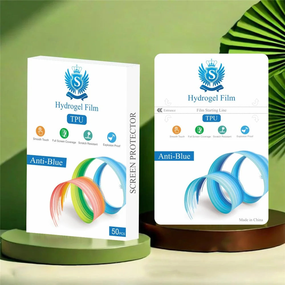 50 Pcs TPU Hydrogel Film 4-Layer Scratch Resistant Screen Protector For Curved  /  Flat Screens - Anti-Blue - 5