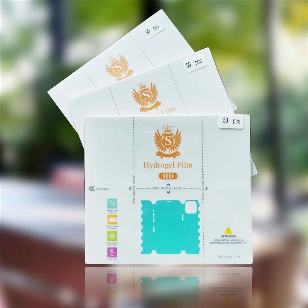 50 Pcs TPU Hydrogel Film 360° Full Coverage Screen Protector Cuttable Scratch Resistant Film - HD - 2