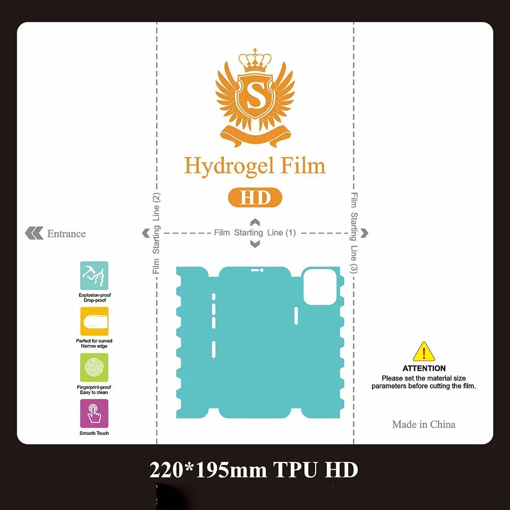 50 Pcs TPU Hydrogel Film 360° Full Coverage Screen Protector Cuttable Scratch Resistant Film - HD - 4