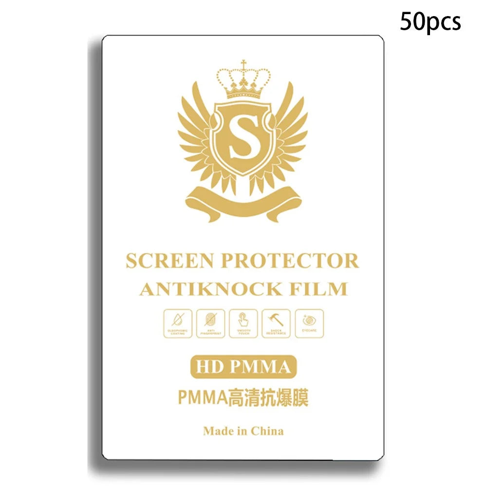 50 Pcs PMMA Anti-Explosion Film 4-Layer Thickened Cuttable Screen Protector For Flat Screens - HD - 1