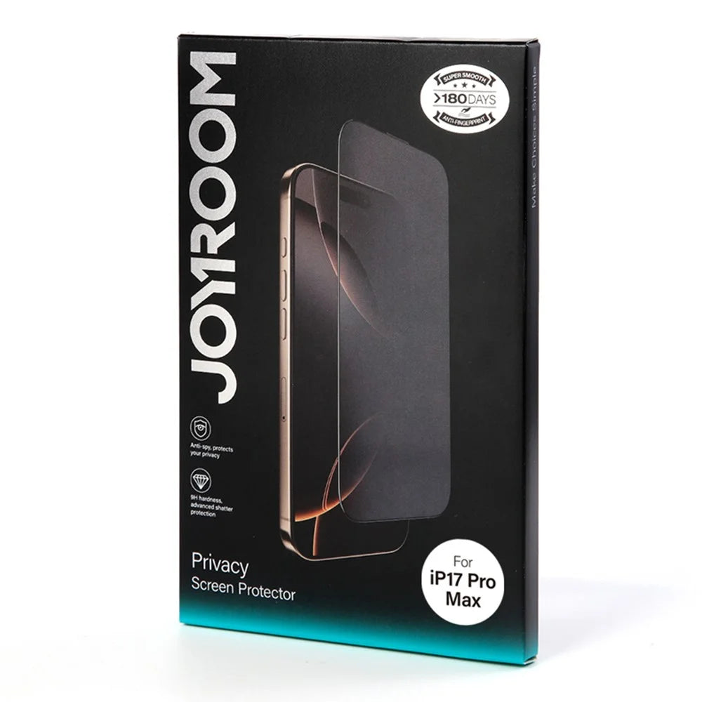 JOYROOM JR-MQS0616 For iPhone 17 Pro Max 2.5D Anti-Spy Full Screen Protector High Aluminium-Silicon Glass Film - 7