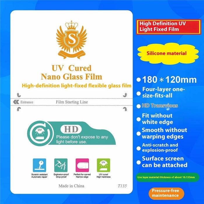 50 Pcs UV Light Curing Film Scratch Resistance Screen Protector For Curved  /  Flat Screens - T135-HD - 2