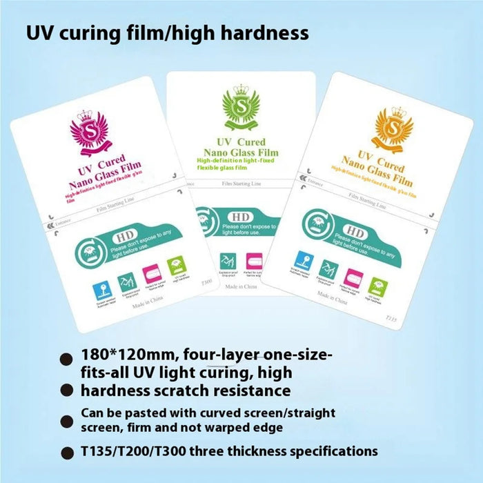 50 Pcs UV Light Curing Film Scratch Resistance Screen Protector For Curved  /  Flat Screens - T135-HD - 6