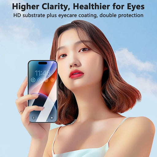 JOYROOM JR-MQS0612 For iPhone 17 Pro Max Screen Protector Eye Protection 2.5D Silk Printing High Aluminium-Silicon Glass Film - 2
