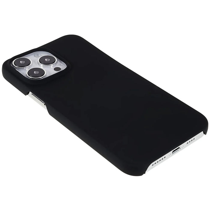 For iPhone 14 Pro Max 6.7 inch Wear-resistant Hard PC Back Cover Rubberized Glossy Surface Anti-shock Protector - Black - 5