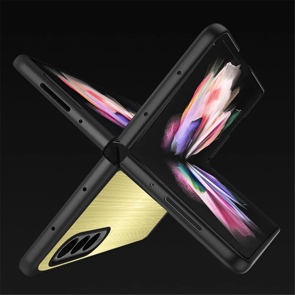 For Samsung Galaxy Z Fold4 5G Drop-proof Folding Phone Case Stainless Steel + PC Protective Cover - Black - 3