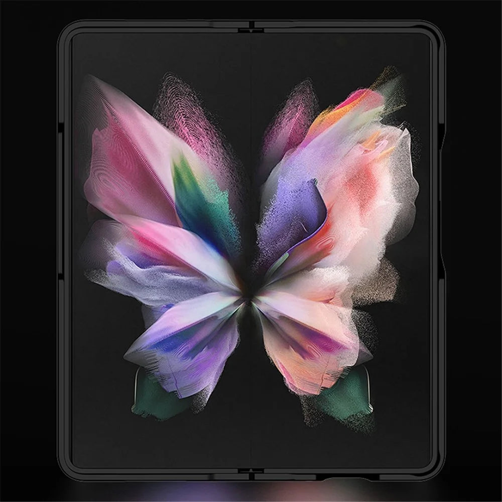 For Samsung Galaxy Z Fold4 5G Drop-proof Folding Phone Case Stainless Steel + PC Protective Cover - Black - 6