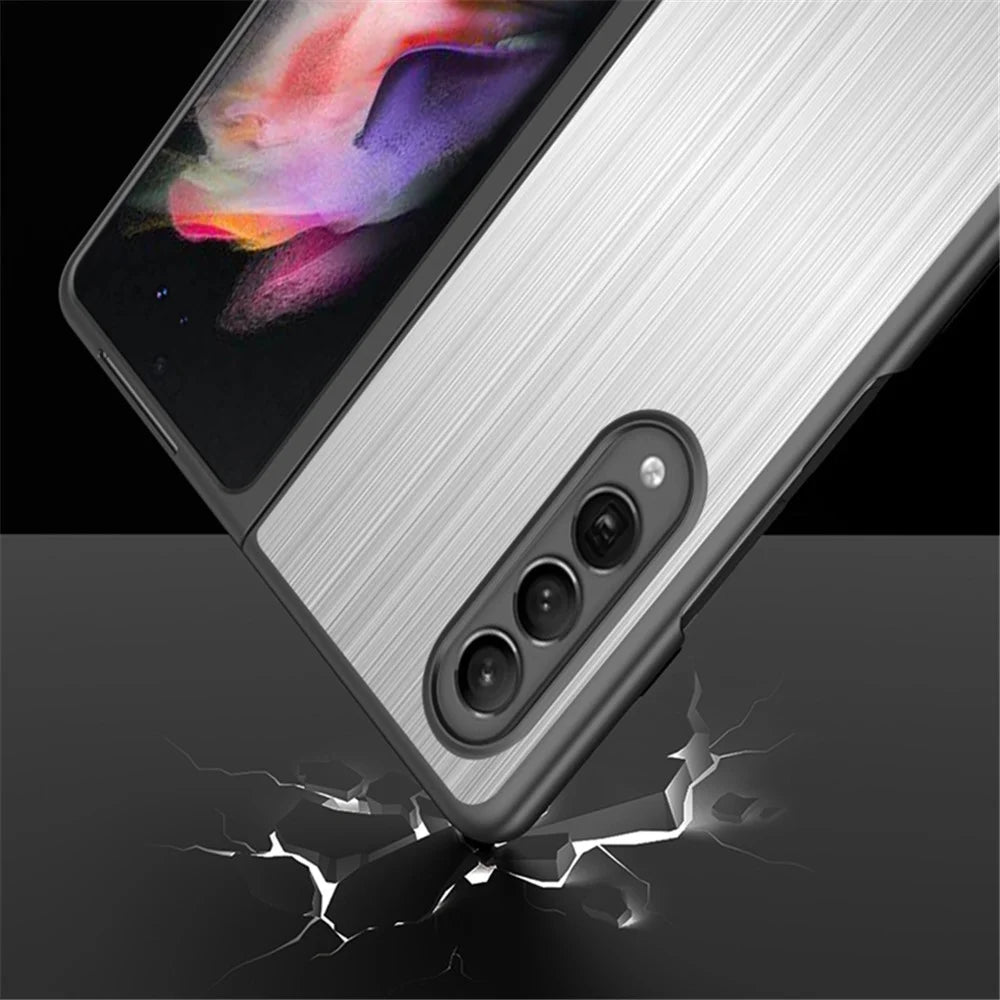 For Samsung Galaxy Z Fold4 5G Drop-proof Folding Phone Case Stainless Steel + PC Protective Cover - Black - 7