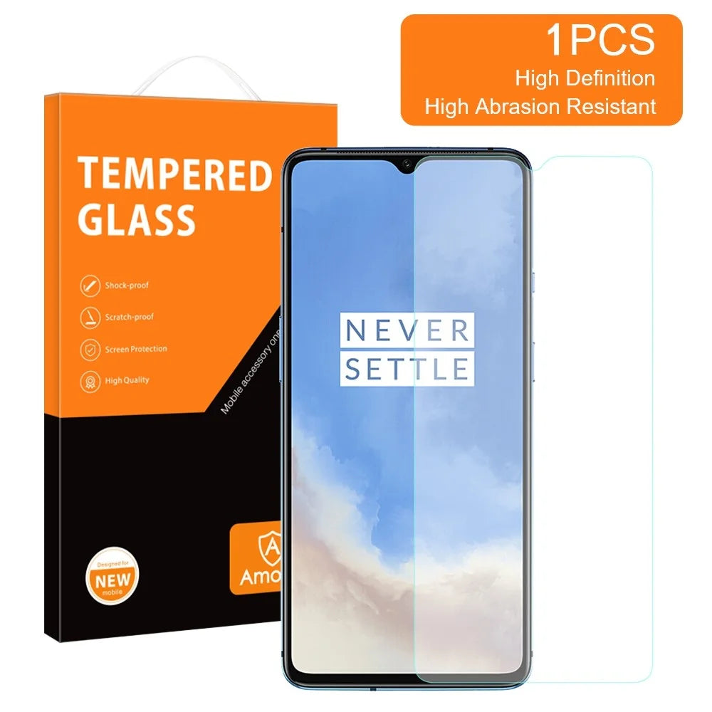 AMORUS For OnePlus 7T Anti-fingerprint 9H Hardness High Aluminum-silicon Glass HD Clear 2.5D Phone Screen Protector - 2
