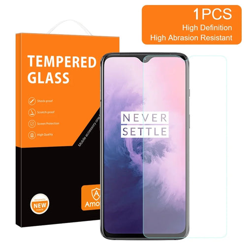 AMORUS For OnePlus 7 High Aluminum-silicon Glass Clear Screen Protector 9H Hardness 2.5D Anti-Shatter Film - 2