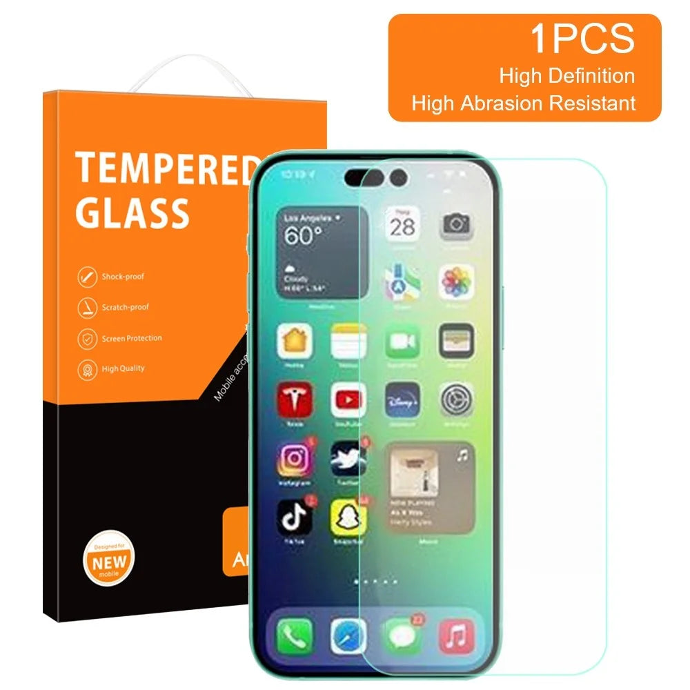 AMORUS For iPhone 14 Pro 6.1 inch Clear Screen Protector High Aluminum-silicon Glass 9H Hardness 2.5D Edge Scratch Resistant Film - 2