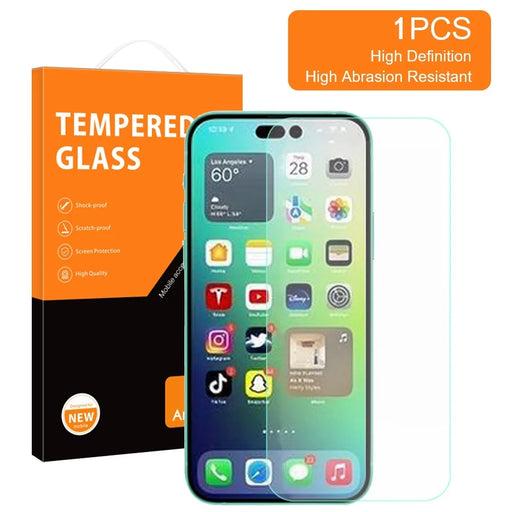 AMORUS For iPhone 14 Pro 6.1 inch Clear Screen Protector High Aluminum-silicon Glass 9H Hardness 2.5D Edge Scratch Resistant Film - 2