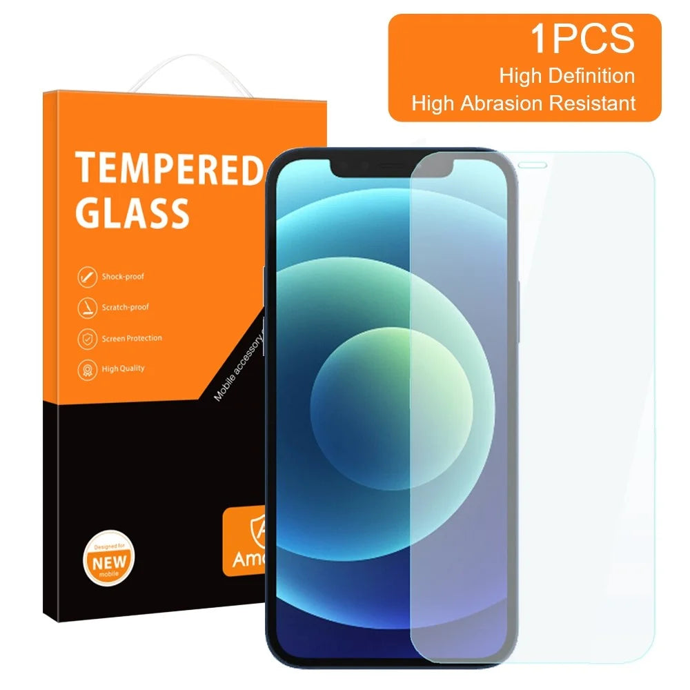 AMORUS Protective Screen Film for iPhone 12 mini 5.4 inch, 2.5D High Aluminum-silicon Glass 9H Hardness Shatter-proof Protector - 2