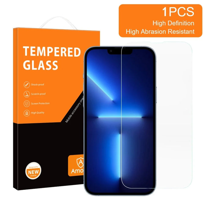 AMORUS For iPhone 13 / 13 Pro / 14 Anti-explosion Screen Protector Scratch-resistant 2.5D High Aluminum-silicon Glass Film - 2