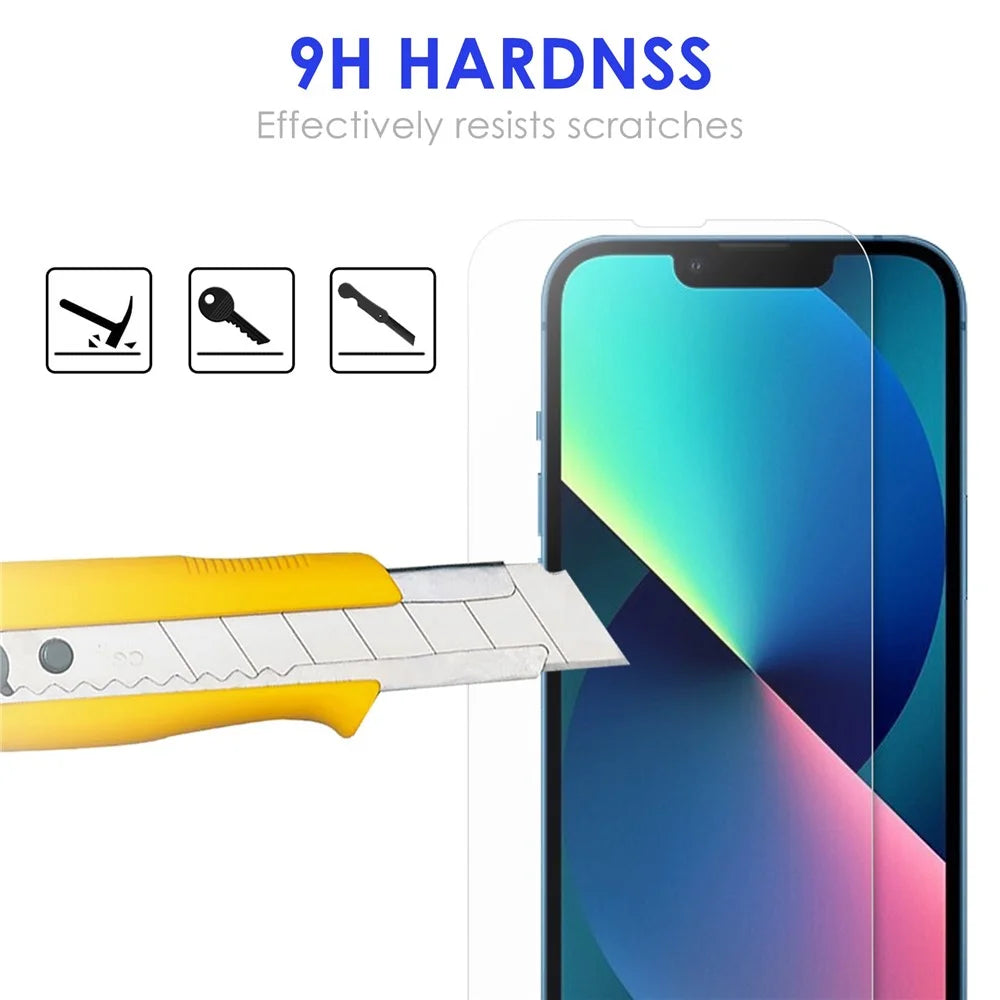 For iPhone 14 6.1 inch High Aluminum-silicon Glass Screen Protector 0.2mm Clear Arc Edges 9H Anti-Scratch Anti-Fingerprint Film - 5
