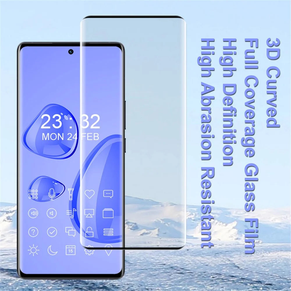 IMAK for vivo X80 5G/X80 Pro 5G/X80 Pro+ 5G Clear Screen Protector Full Coverage Side Glue 3D Curved Scratch Resistant AGC Glass Film - 4