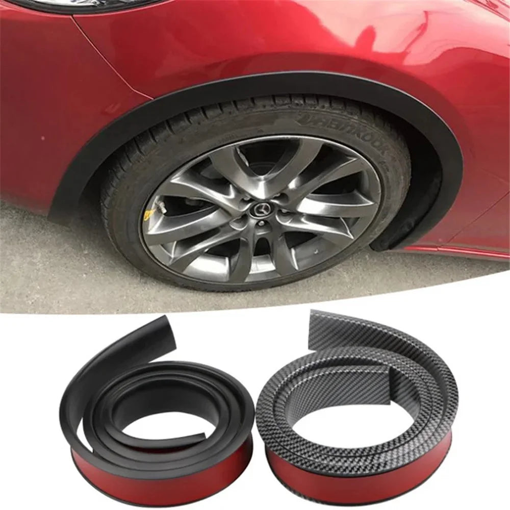 3.5cm Width Universal Car Wheel Eyebrow PVC Protector Strip Wheel Arch Fender Trim Strip, 1.5m - Carbon Fiber - 6