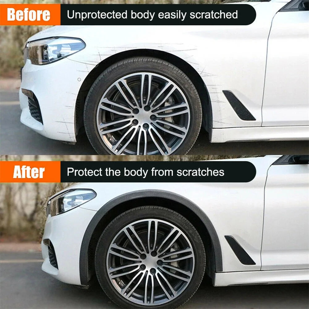 3.5cm Width Universal Car Wheel Eyebrow PVC Protector Strip Wheel Arch Fender Trim Strip, 1.5m - Carbon Fiber - 7